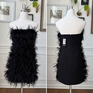 NWT Nasty Gal Feather Bandeau Mini Dress $118 4